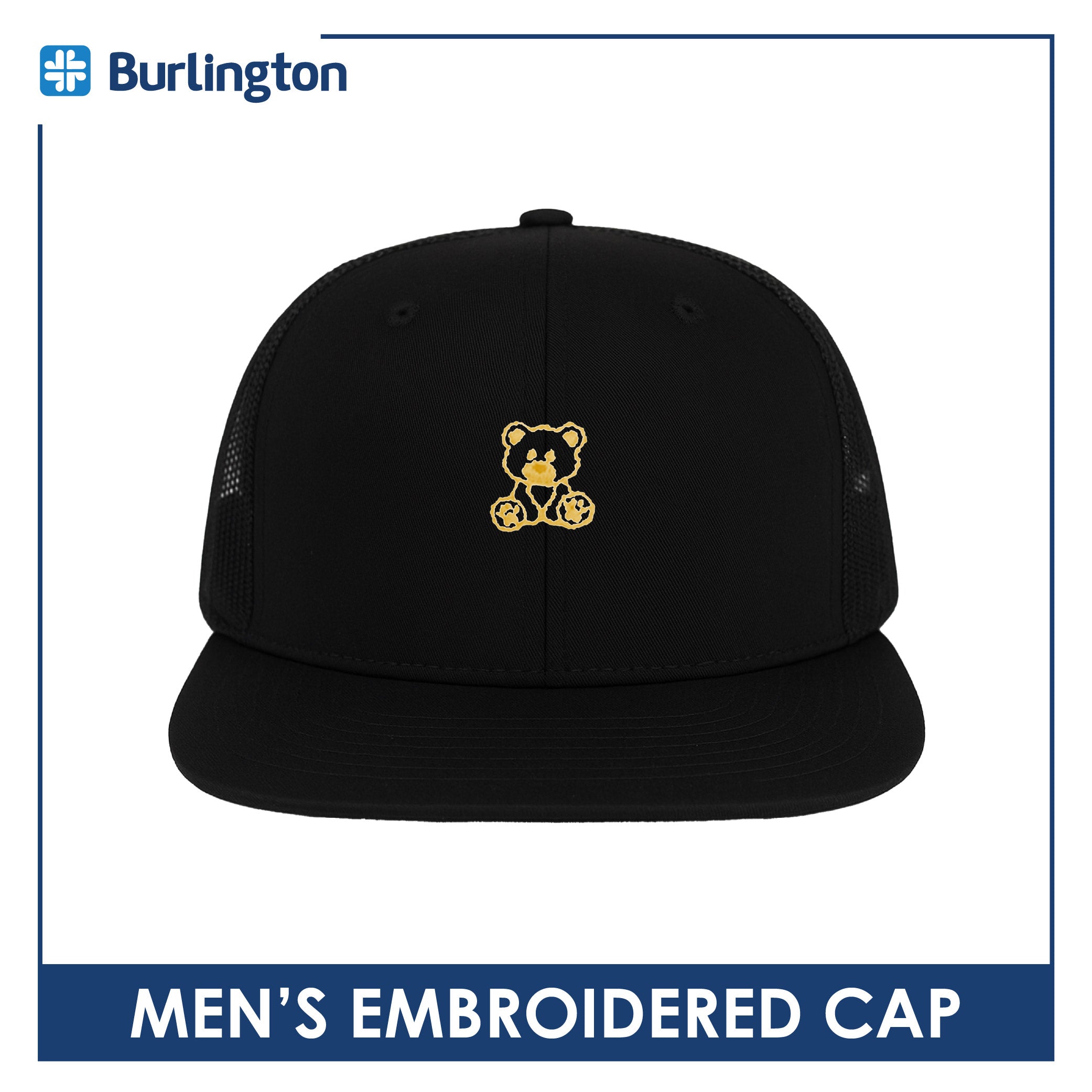 Burlington Men’s Embroidered Bearlington Collection Trucker Cap 1pc TBMECAP1