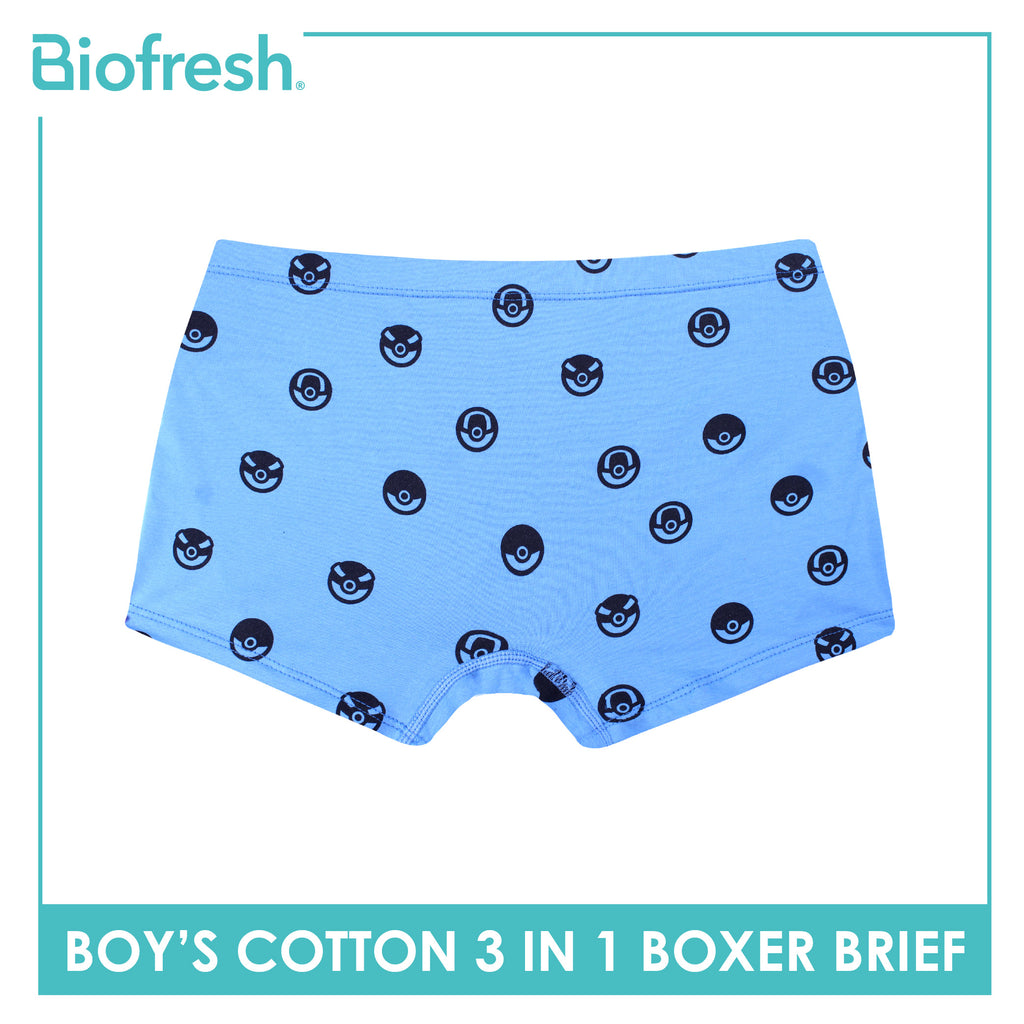 Biofresh | Pokemon Boys’ Antimicrobial Cotton Boxer Brief 3 pieces in a pack PKBBBG531