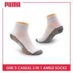 Puma Girls’ Cotton Lite Thin Casual Ankle Socks 3 pairs in a pack PGCKG23