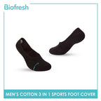 Biofresh Men's Antimicrobial Odor Free No Show Thick Sports Socks 3 pairs in a pack RMFSG01