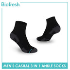 Biofresh Men’s Sweat Absorbent Ankle Lite Thin Casual Socks 3 pairs in a pack RMCKG14