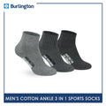 Burlington Men's Cotton Thick Sports Ankle Socks 3 pairs in a pack 0222