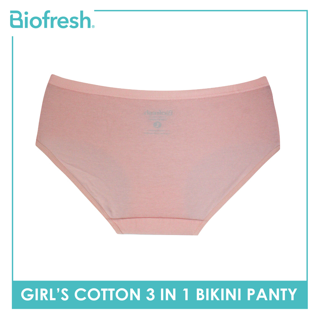 Biofresh Girls’ Antimicrobial Cotton Bikini Panty 3 pieces in a pack UGPKG522