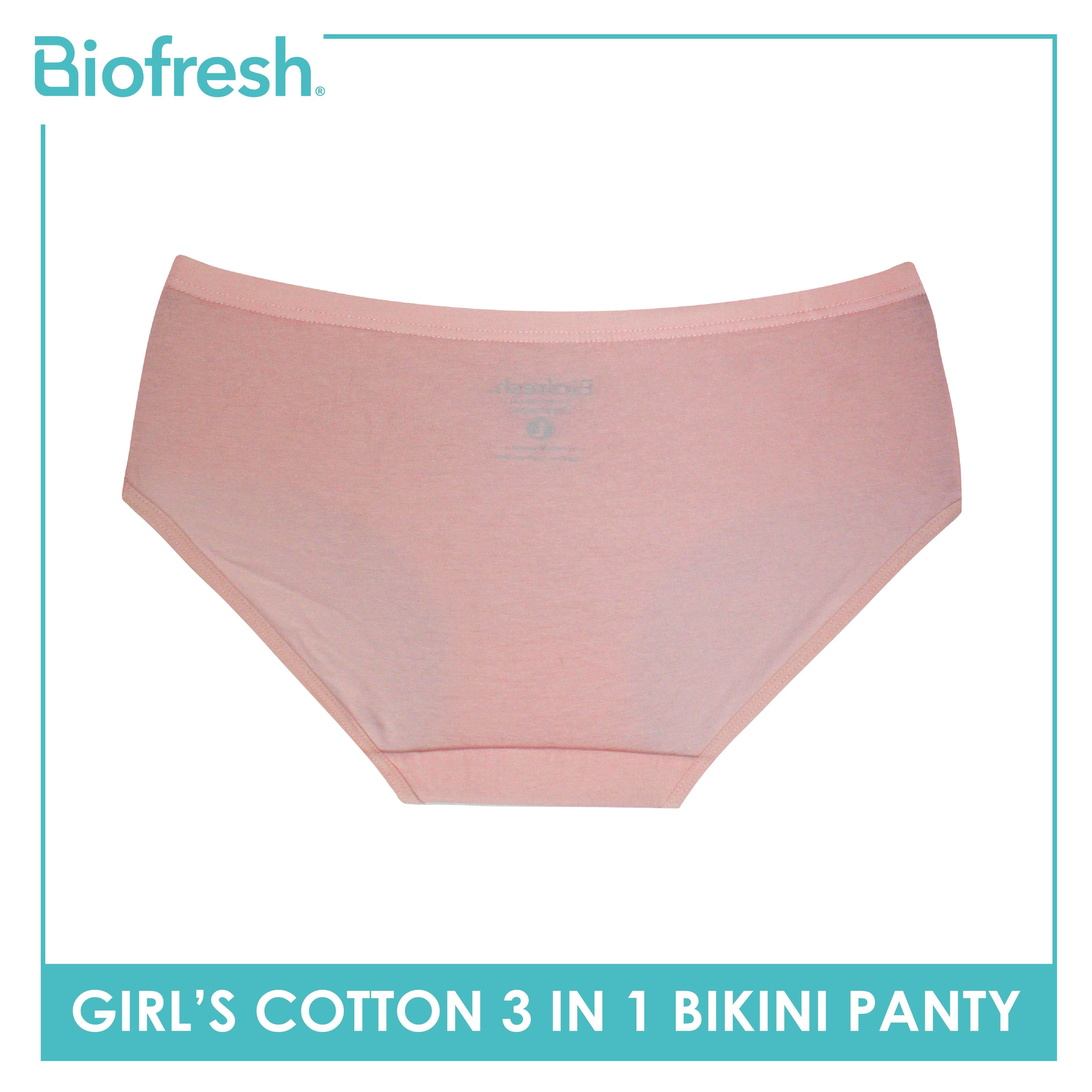 Biofresh Girls’ Antimicrobial Cotton Bikini Panty 3 pieces in a pack UGPKG522