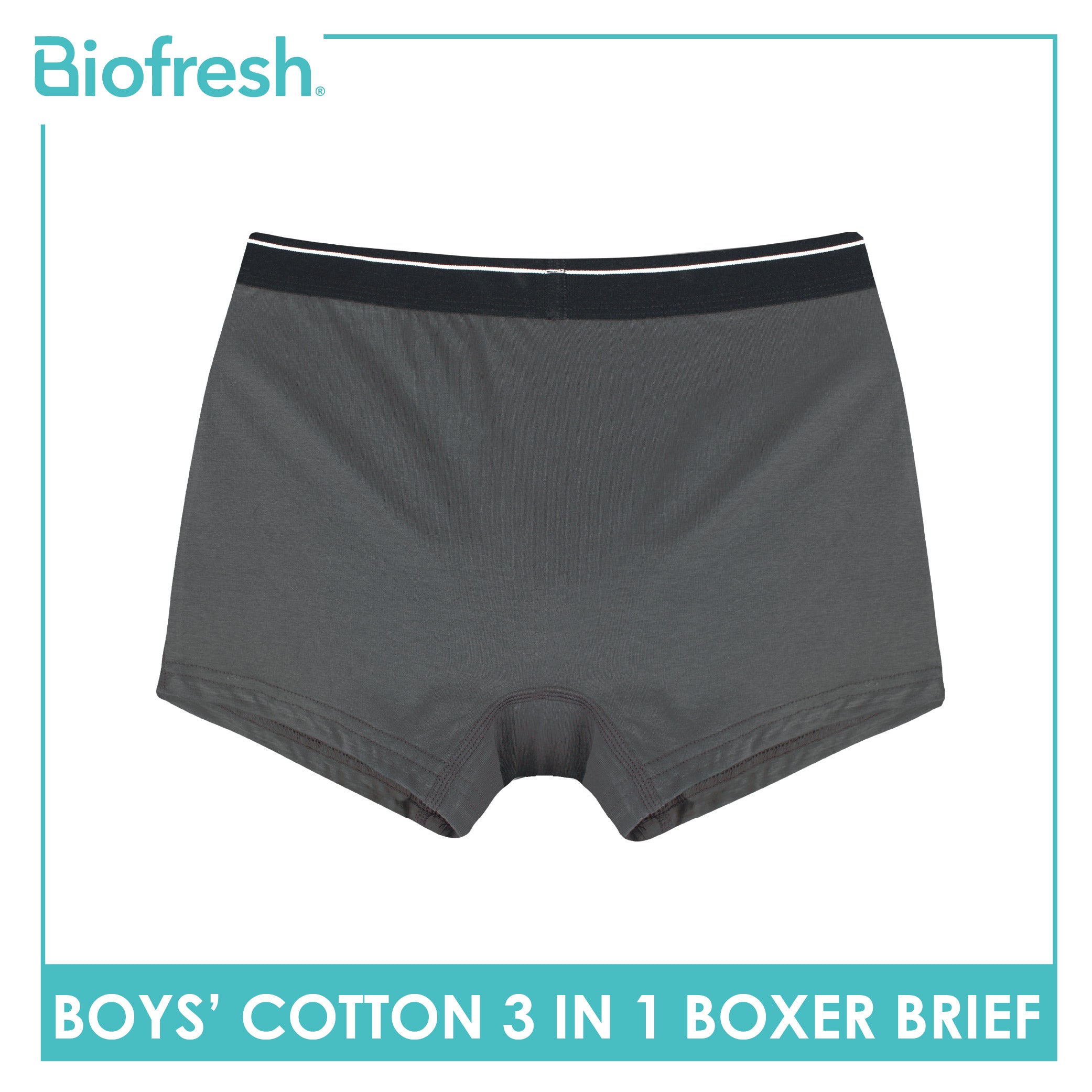 Biofresh Boys' Antimicrobial Cotton Boxer Brief 3 pieces in a pack UCBBG14
