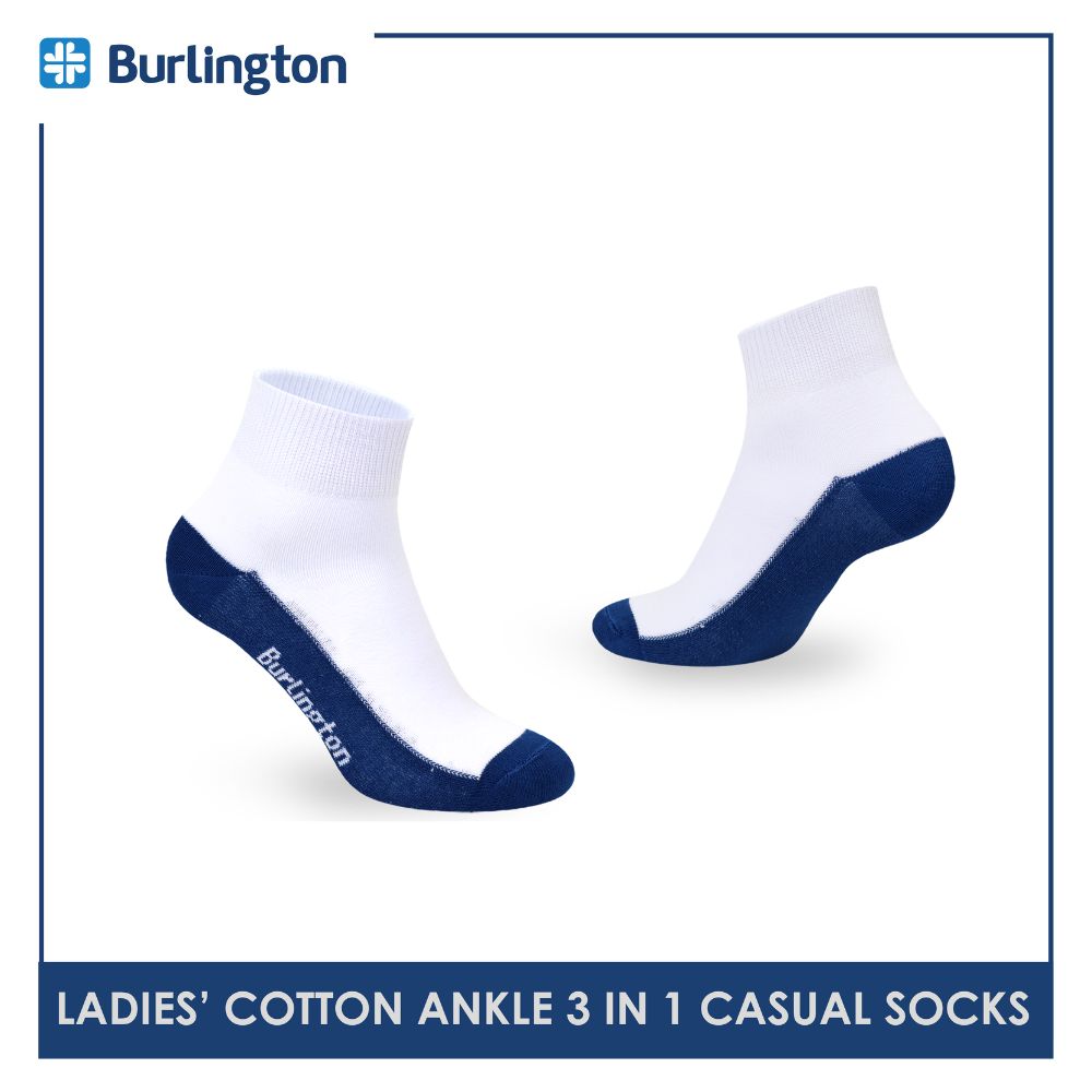 Burlington Ladies' Cotton Thin Casual Socks 3 pairs in a pack 622B
