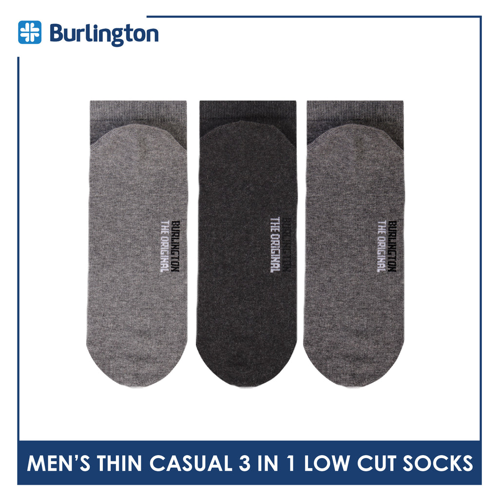 Burlington Men's Cotton Lite Thin Casual Low Cut Socks 3 pairs in a pack 140