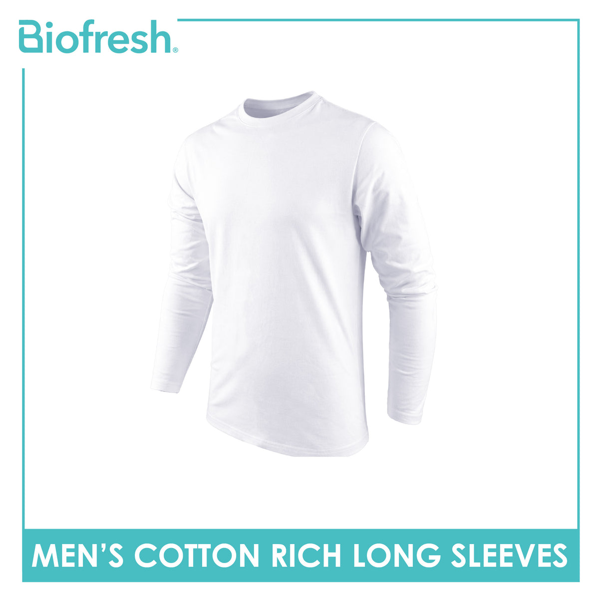 Biofresh Men's Antimicrobial Cotton Rich Long Sleeves 1 piece UMSRL621