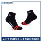 Burlington | Vintage Men’s Cotton Embroidered Thick Sports Ankle Socks 1 pair BMSEG611
