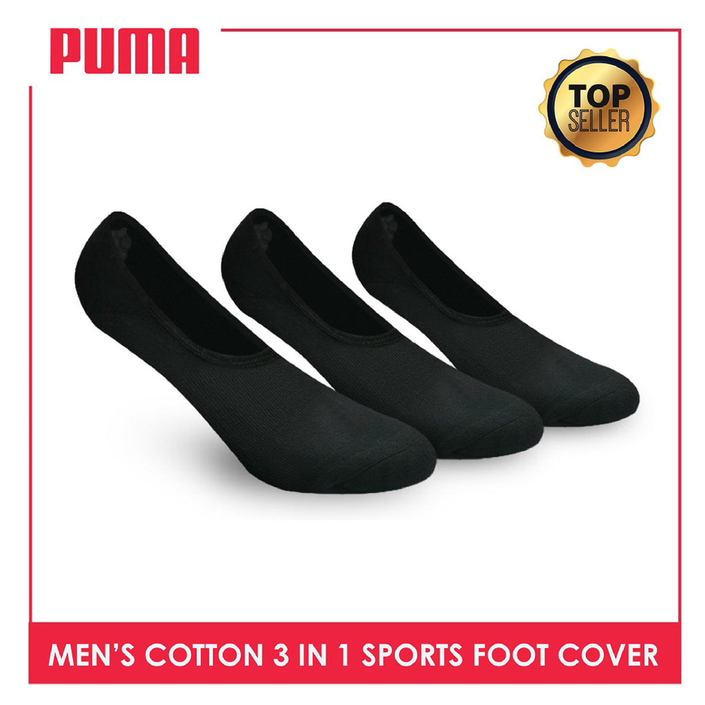 Puma Men's Cotton Thick Sports  Foot Cover With Anti Slip Heel Gel 3 pairs in a pack PMSFG1