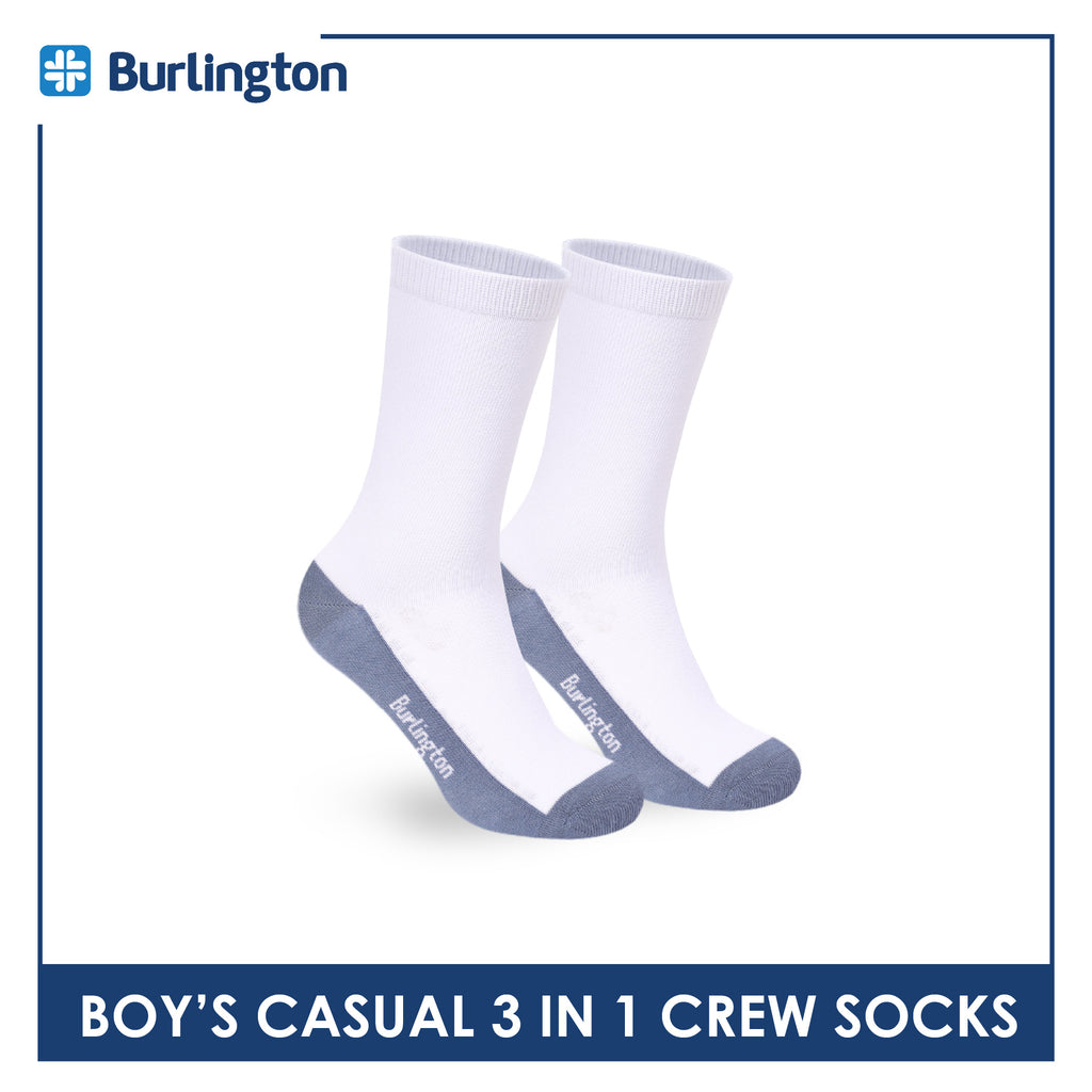 Burlington Boys’ Cotton Casual Crew Socks 3 pairs in 1 pack BBCKG84