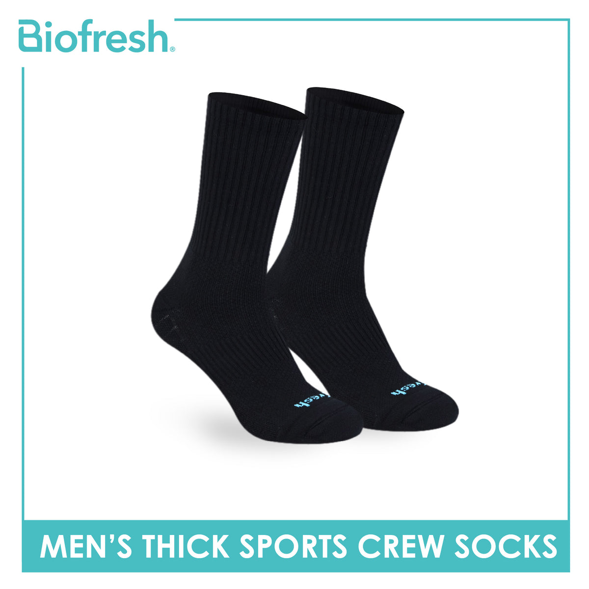 Biofresh Men's Antimicrobial Cotton Thick Sports Crew Socks 1 pair RMS631