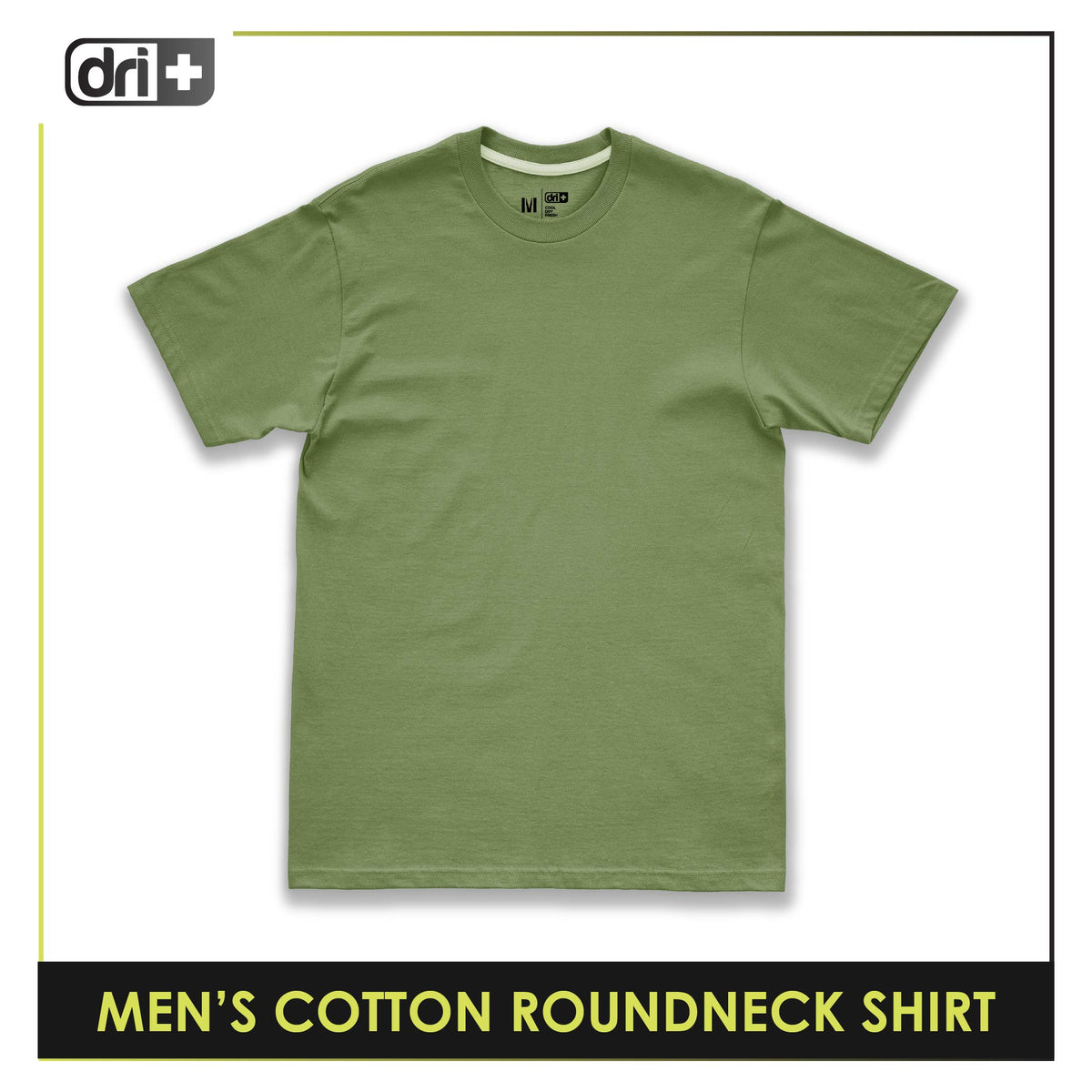 Dri Plus Men’s Anti-Odor Sweat Wicking Cotton Plain Roundneck Shirt 1 piece DUMSRC627