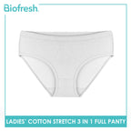 Biofresh Ladies' Antimicrobial Cotton Stretch Full Panty 3 pieces in a pack ULPRG621
