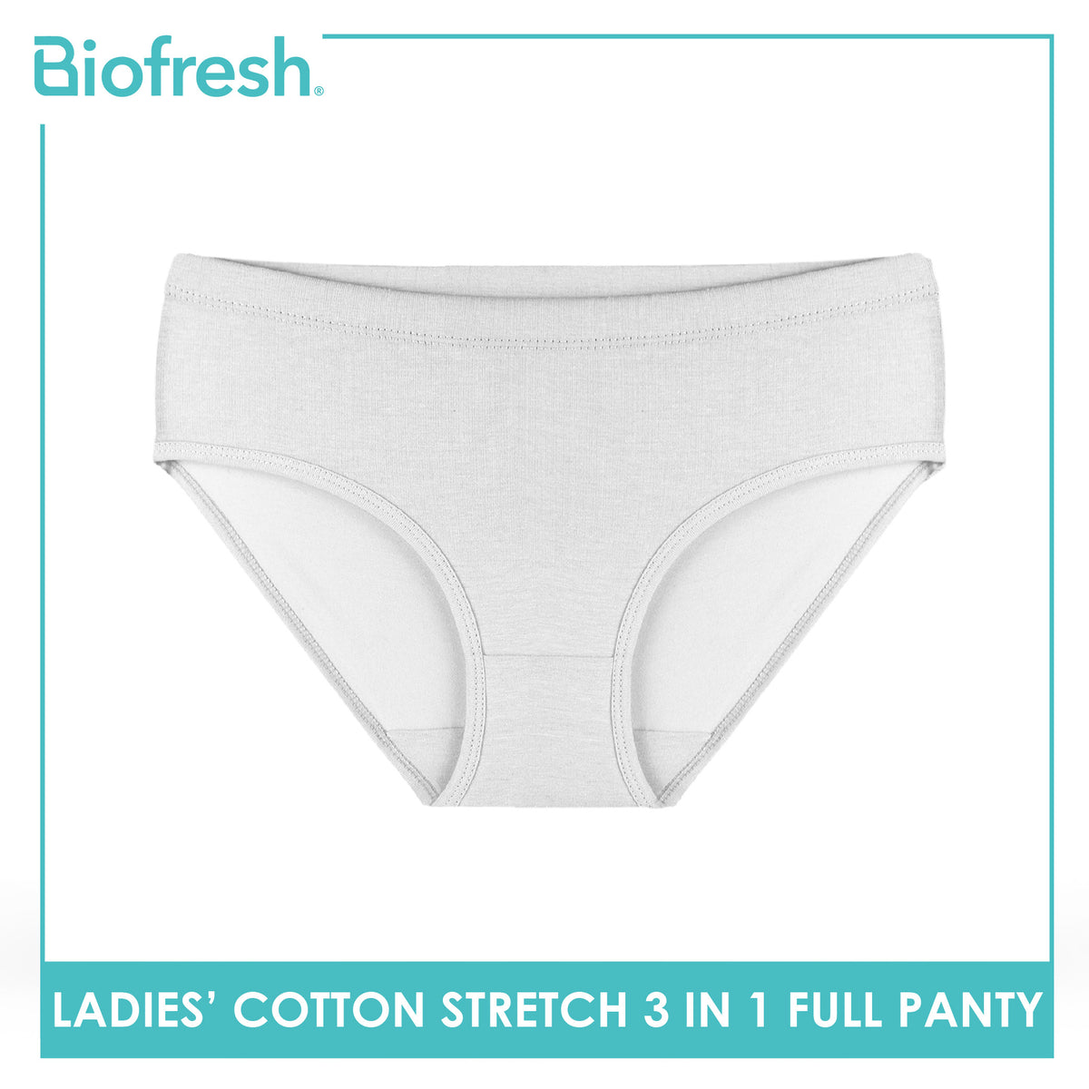 Biofresh Ladies' Antimicrobial Cotton Stretch Full Panty 3 pieces in a pack ULPRG621