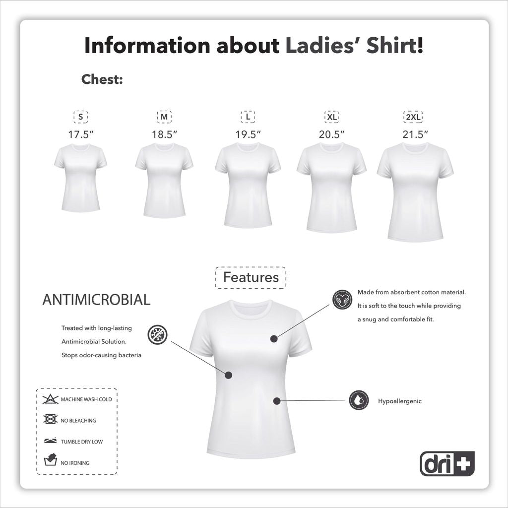 Dri plus Ladies’ Cooltura Anti-Odor Sweat Wicking Cotton Roundneck Shirt Collection 1 pc DULSRC611