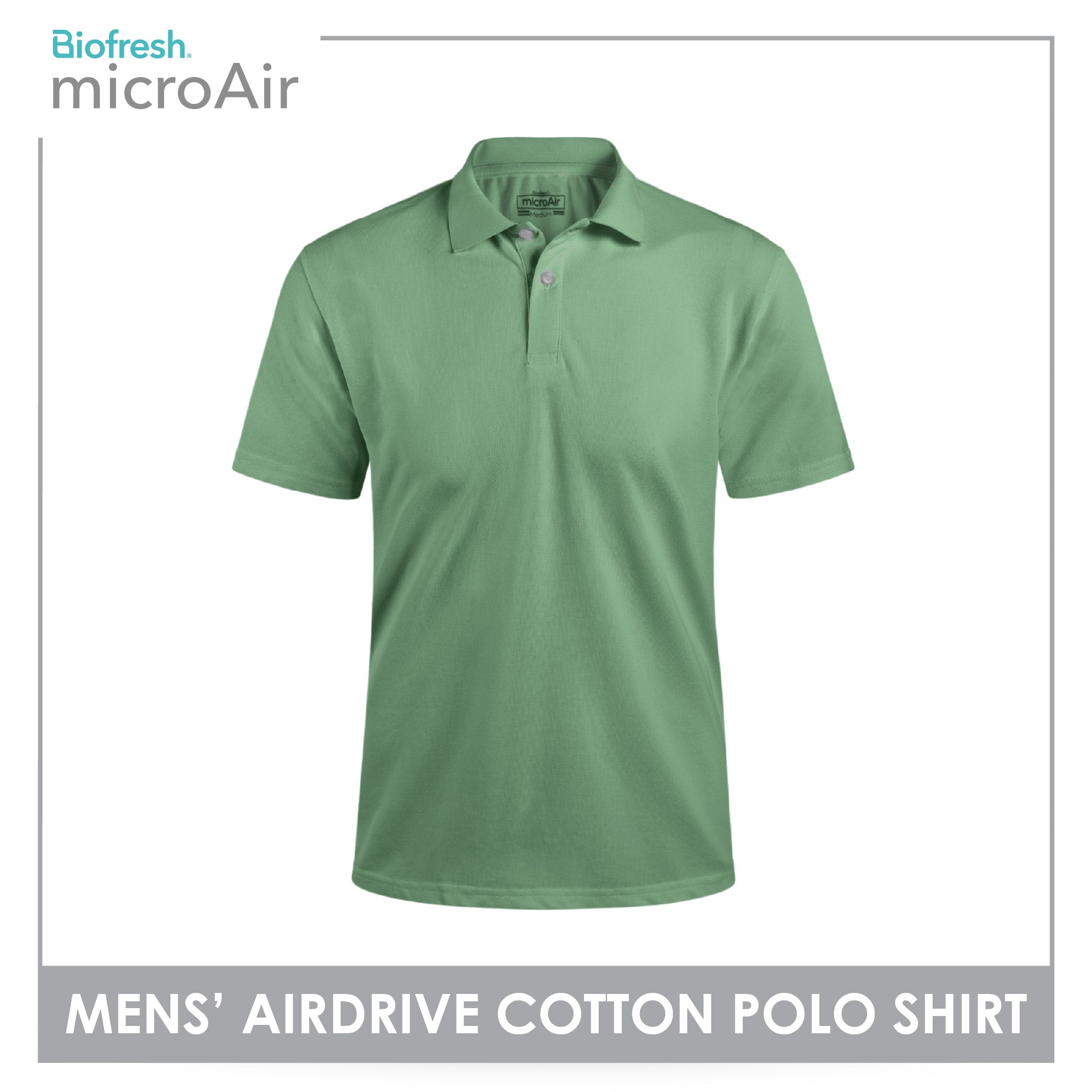 Biofresh Microair AirDrive Men’s Antimicrobial Cotton Polo Shirt 1 piece MUMSP531