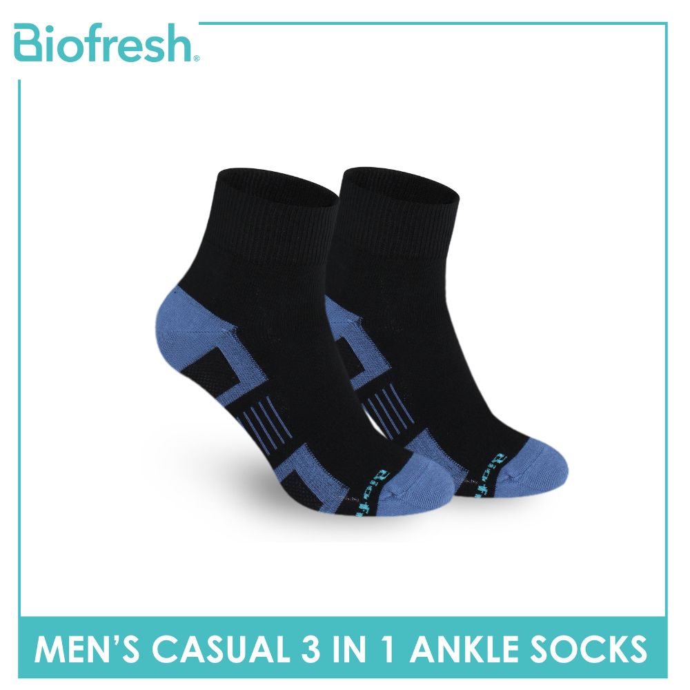 Biofresh Men’s Sweat Absorbent Ankle Lite Thin Casual Socks 3 pairs in a pack RMCKG14