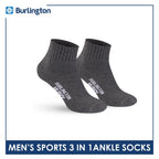 Burlington Men's Thick Sports Heavy Ankle socks 3 pairs in 1 pack 0222H