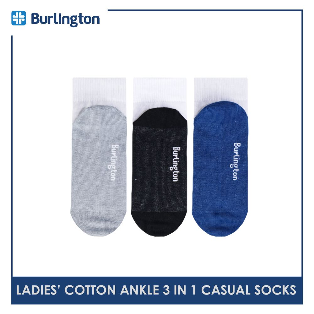 Burlington Ladies' Cotton Thin Casual Socks 3 pairs in a pack 622B