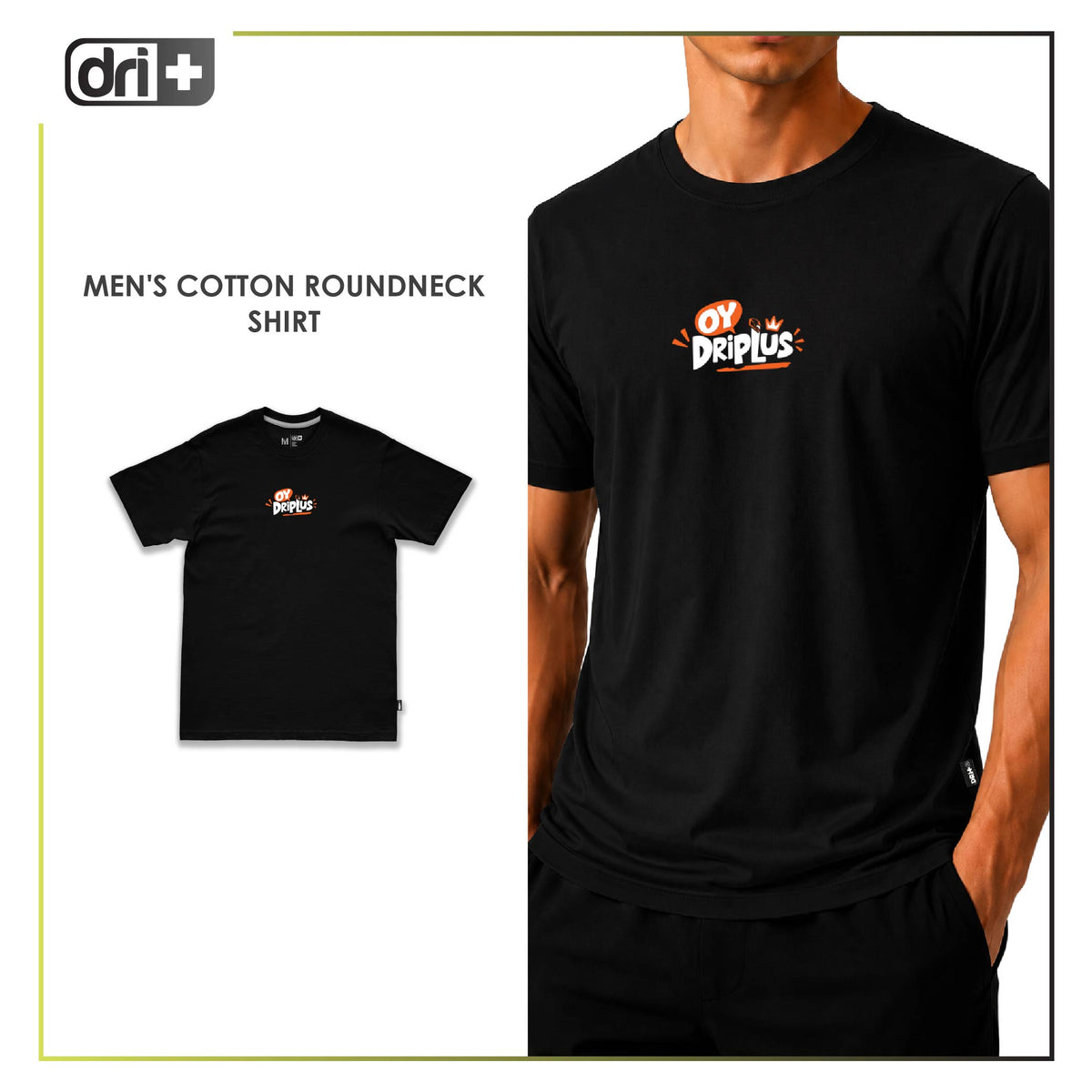 Dri Plus Men’s Mood Collection Anti-Odor Sweat Wicking Cotton Roundneck Shirt 1 piece DUMSRC629