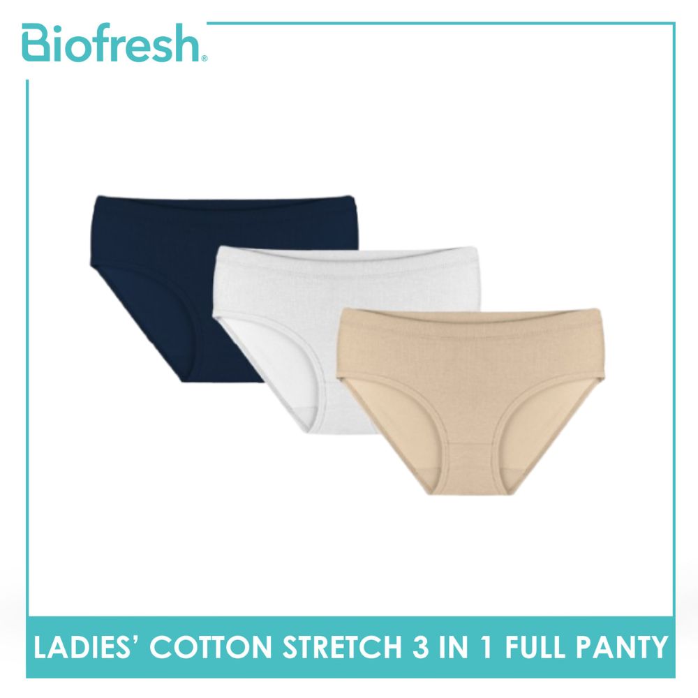 Biofresh Ladies' Antimicrobial Cotton Stretch Full Panty 3 pieces in a pack ULPRG621