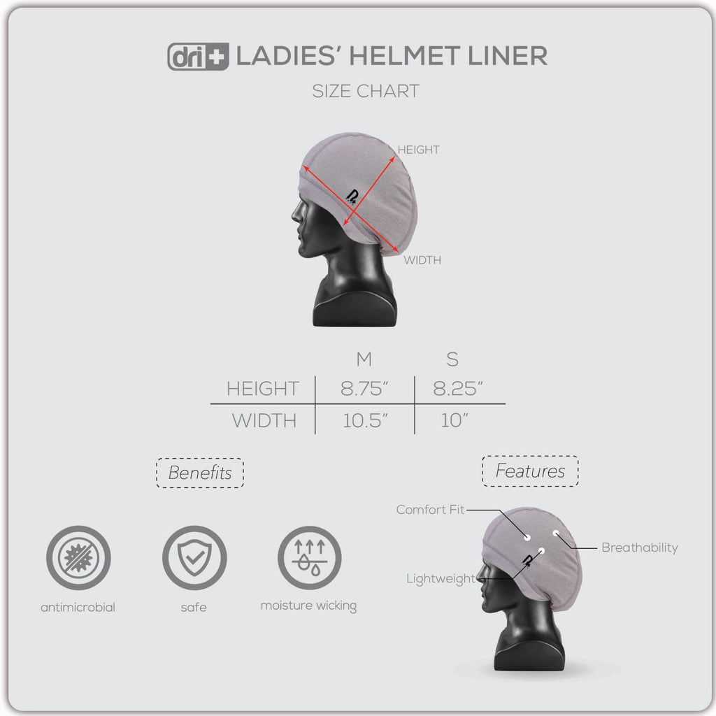 Dri-Plus Ladies' Washable Moisture Wicking Helmet Liner Cap 1 piece DULHL611