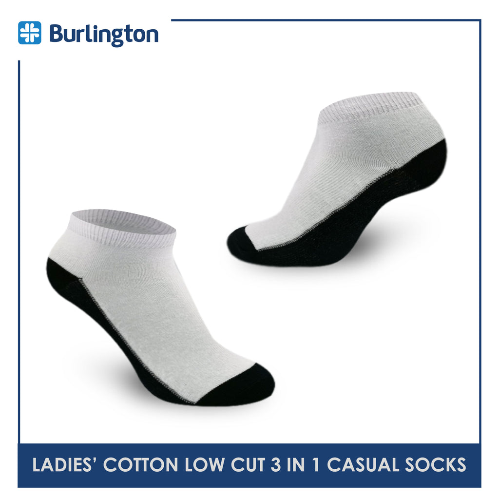 Burlington Ladies' Cotton Low Cut Lite Thin Casual Socks 3 pairs in 1 pack 621B