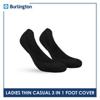 Burlington Ladies' Thin Casual Foot Cover with Cushion 3 pairs in a pack BLCFG631