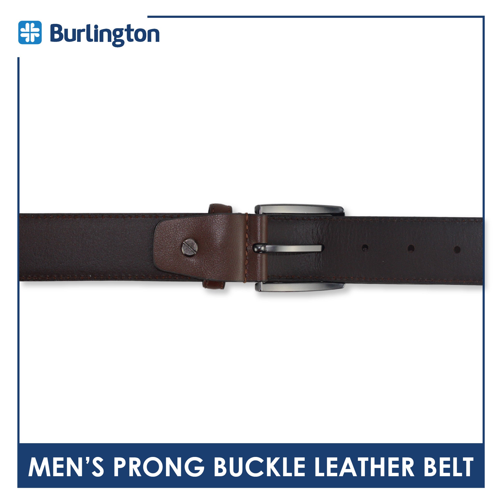 Burlington Men's Prong Buckle Genuine Leather Belt 1 piece JMLP511
