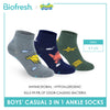 Biofresh | SpongeBob Boys' Antimicrobial Cotton Thin Casual Ankle Socks 3 pairs in 1 pack SBRBCG532
