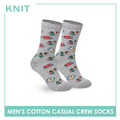 Knit Men's Food (Lt. Gray) Cotton Thin Casual Crew Socks 1 pair KMC531
