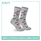 Knit Men's Food (Lt. Gray) Cotton Thin Casual Crew Socks 1 pair KMC531