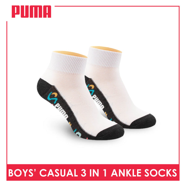 Puma Boys’ Cotton Casual Ankle Socks 3 pairs in a pack PBCKG25