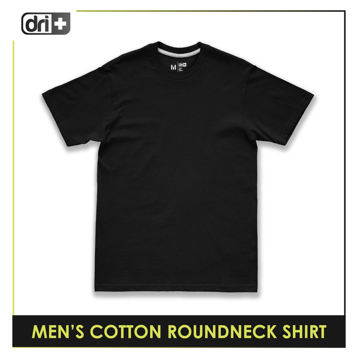 Dri Plus Men’s Anti-Odor Sweat Wicking Cotton Plain Roundneck Shirt 1 piece DUMSRC627