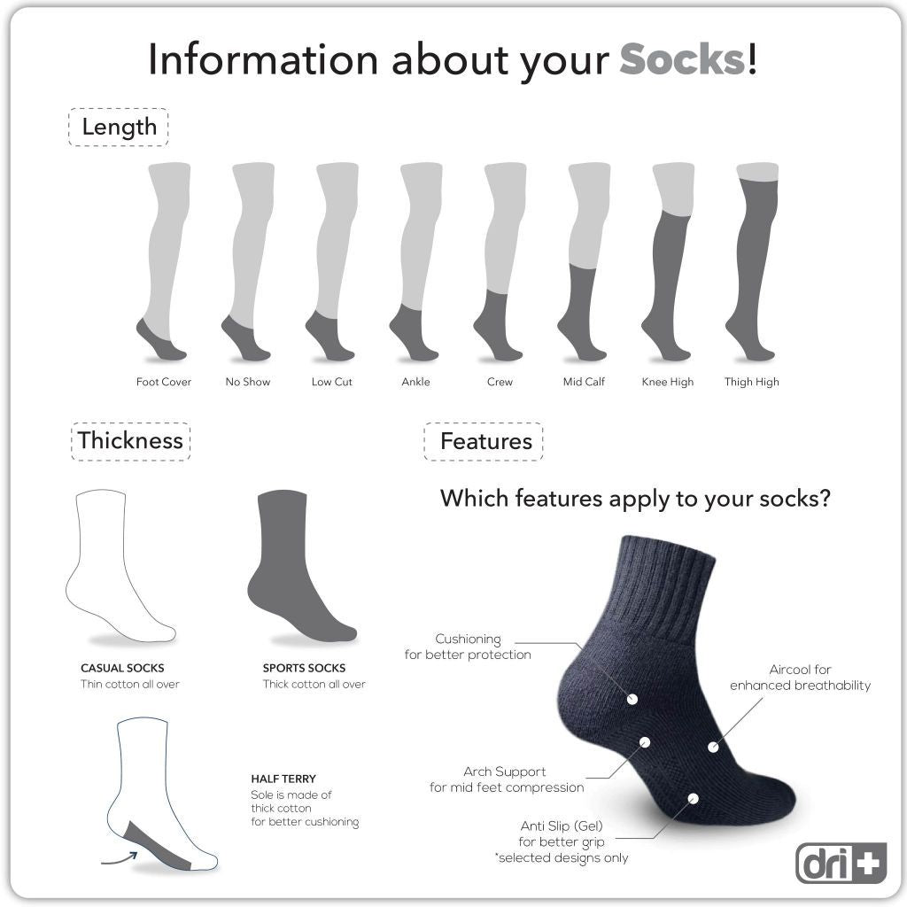 Dri plus Men’s Sports Moto Compression Socks 1 pair DMS631