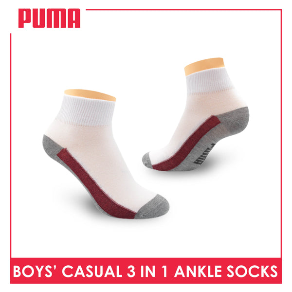 Puma Boys’ Cotton Casual Ankle Socks 3 pairs in a pack PBCKG26