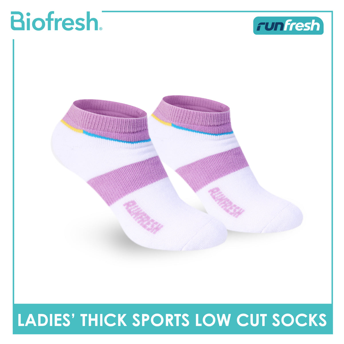Biofresh Runfresh Ladies' Antimicrobial Cotton Thick Sports Low Cut Socks 1 pair RRLS611
