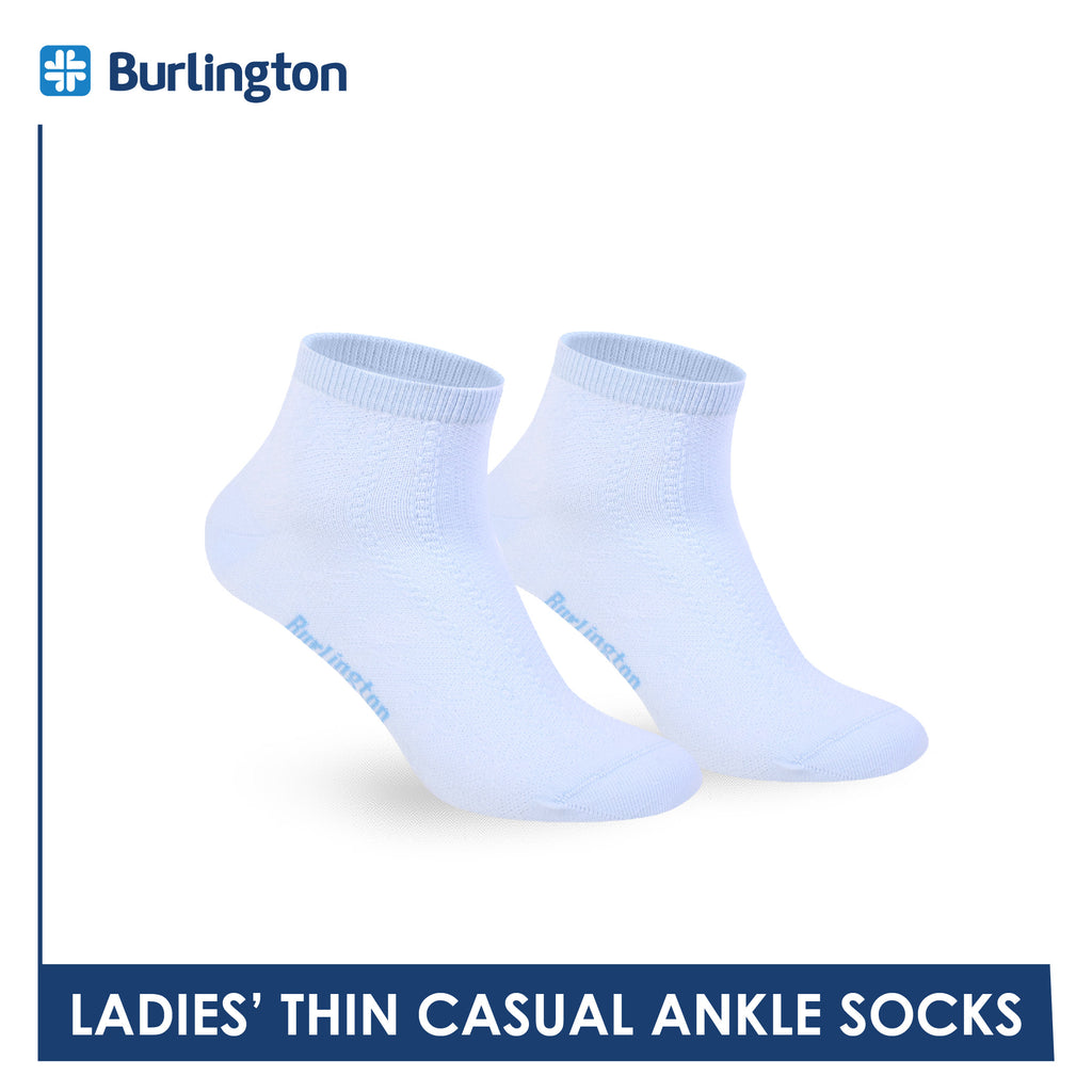 Burlington Ladies' Cotton Thin Casual Ankle Socks 3 pair in a pack BLCMG611