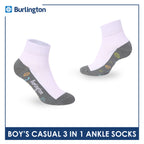 Burlington Boys’ Cotton Casual Ankle Socks 3 pairs in 1 pack BBCKG79