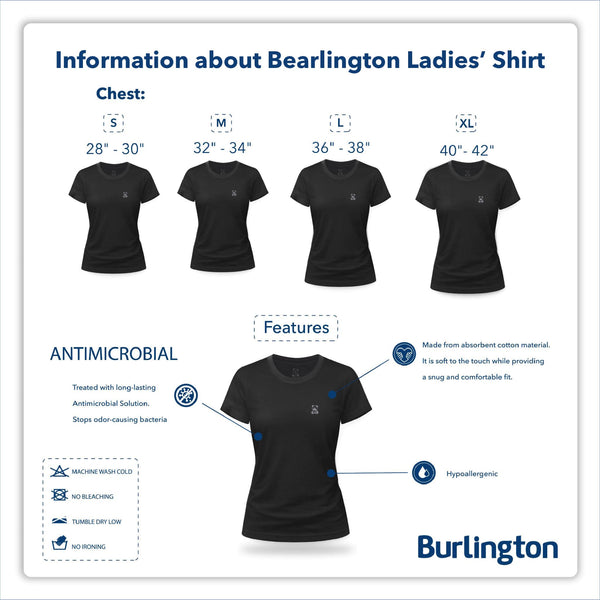 Burlington Ladies' Cotton Embroidered Bearlington Collection Roundneck Shirt 1pc TBLESR1