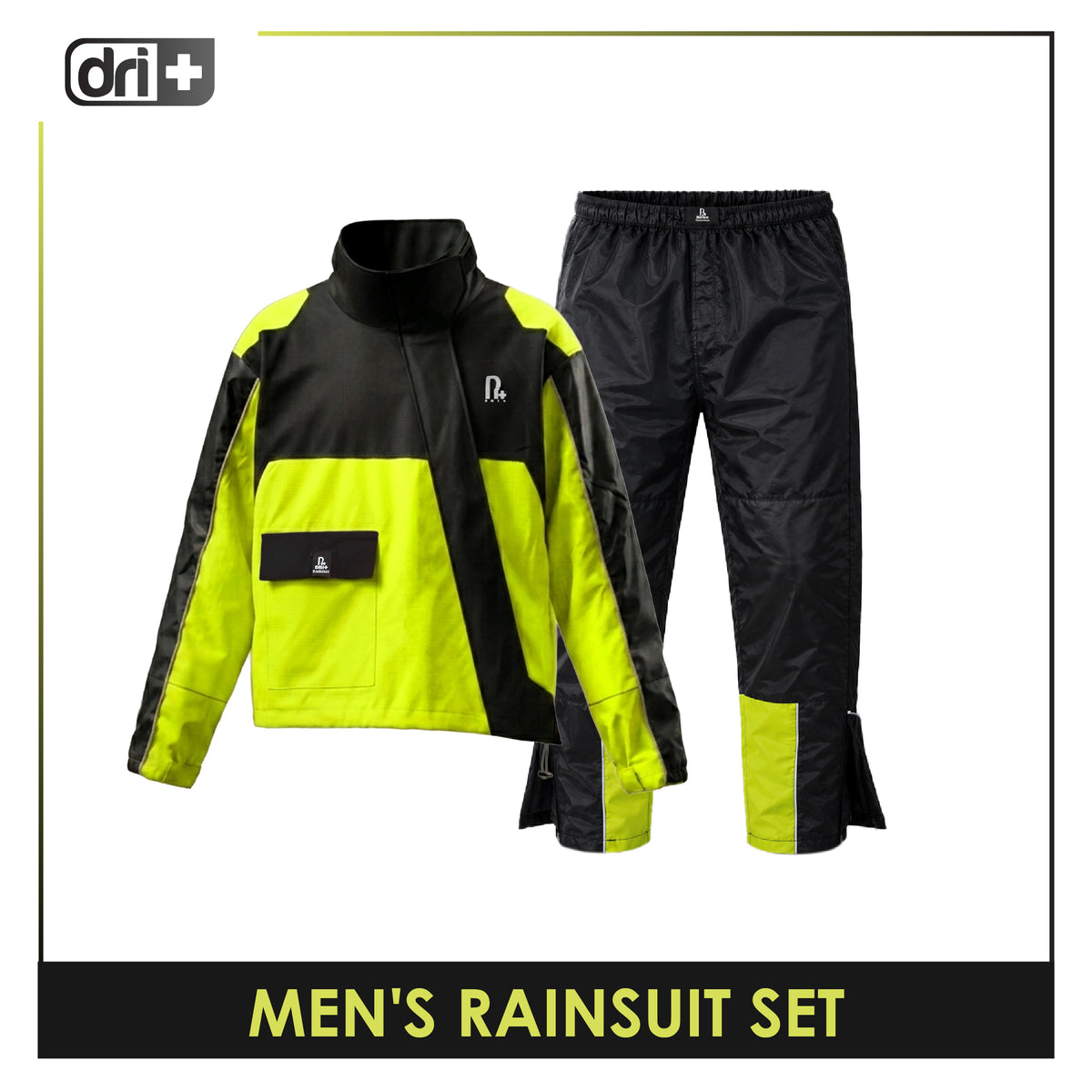 Dri Plus Men’s Water-Resistant Motorcycle Rainsuit Set DMRW621