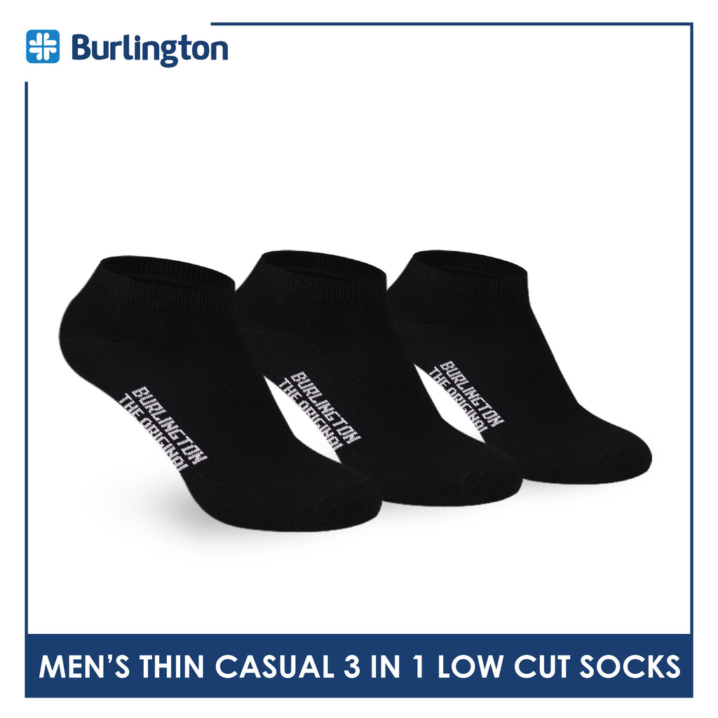 Burlington Men's Cotton Lite Thin Casual Low Cut Socks 3 pairs in a pack 140