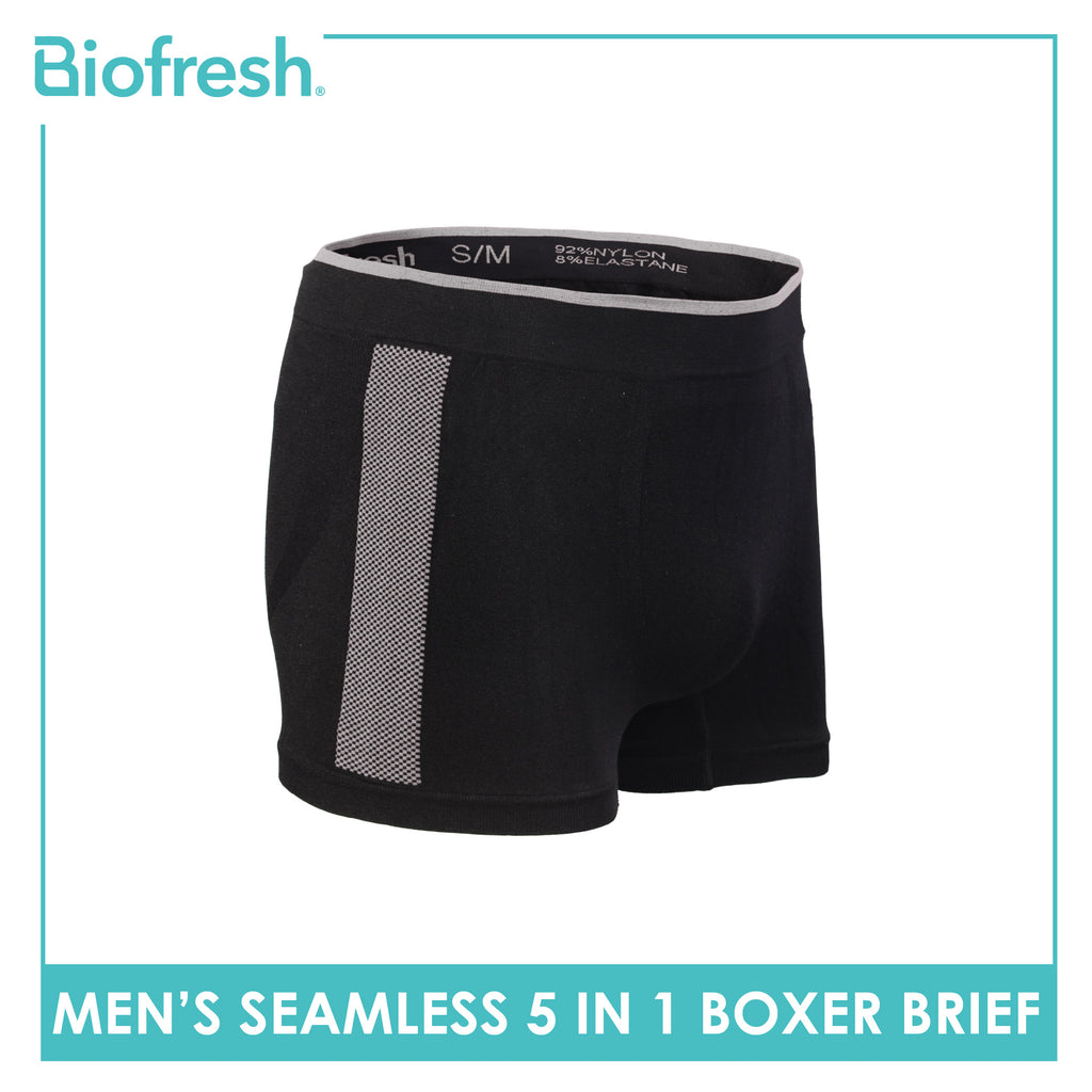 Biofresh Men's OVERRUNS Seamless Boxer Brief 5 pieces in 1 pack OUMBBGCO