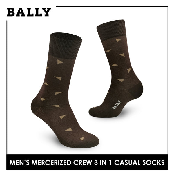 Bally Men's Mercerized Crew Thin Casual Socks 3 pairs in a pack YMMKG7