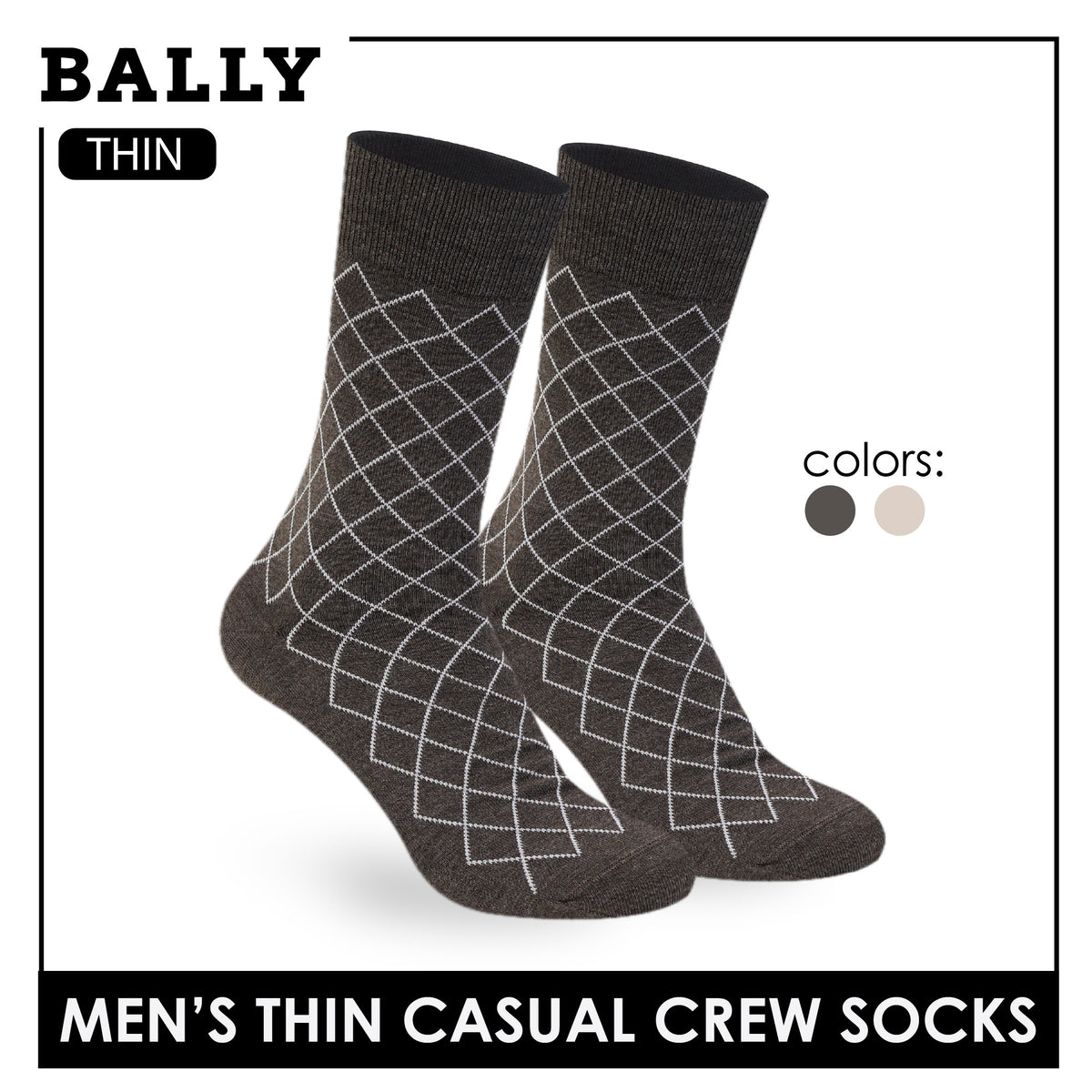 Bally Men's Cotton Crew Thin Casual Premium Socks 1 pair YMC611