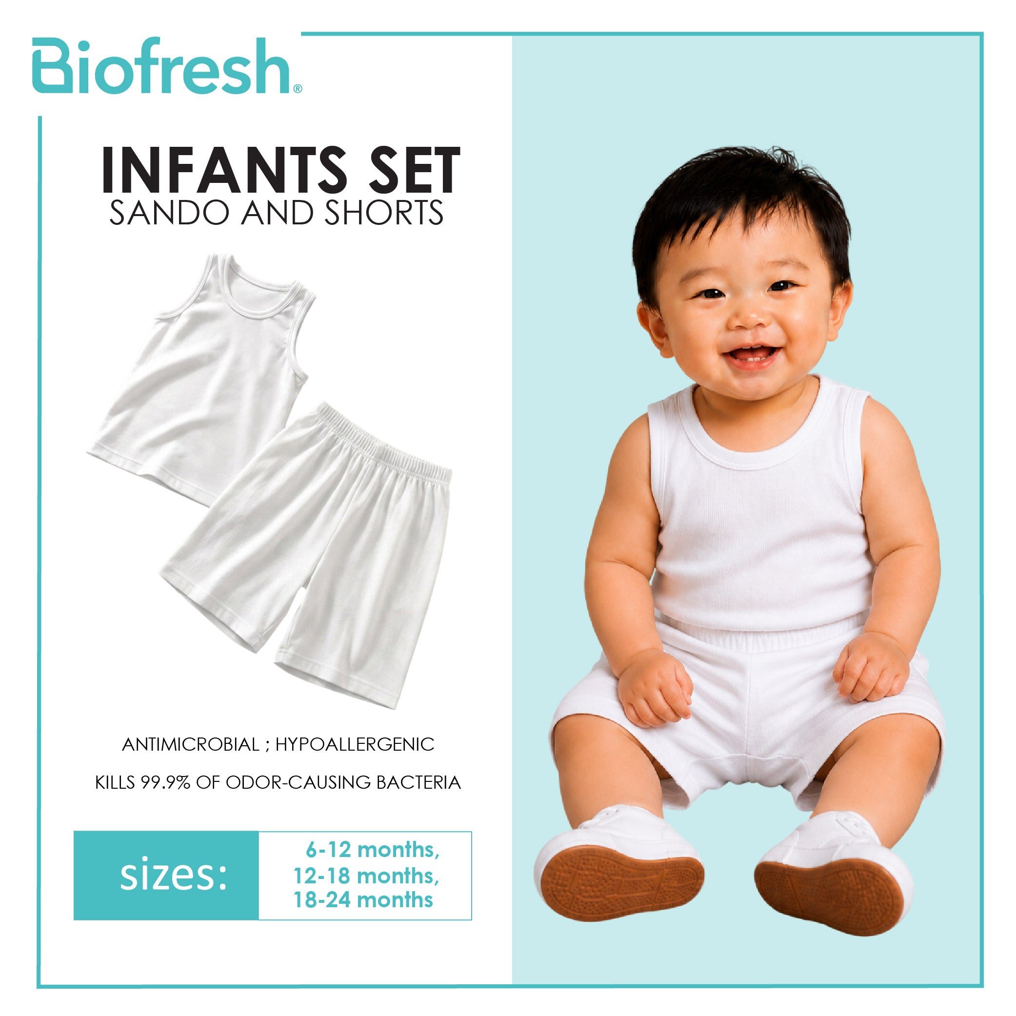 Biofresh Infants Antimicrobial Set Sando and Shorts UISET2G611