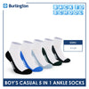 Burlington Boys’ Cotton Lite Casual Ankle Socks 5 pairs in 1 pack BBCKG1F