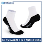 Burlington Boys’ Cotton Lite Casual Ankle Socks 5 pairs in 1 pack BBCKG1F