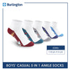 Burlington Boys’ Everyday Cotton Lite Casual Ankle Socks 5 pairs in a pack BBCKG4GP5